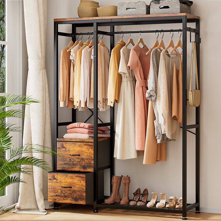 Clothes storage best sale rack with shelves